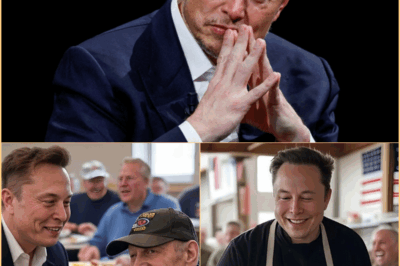 Elon Musk se pone mãos à obra para cozinhar para veteranos deficientes.