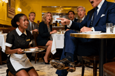 “Kneel down and polish my shoes right now, you lowlife!” the billionaire shouted at the Black waitress, but her response left him speechless.
