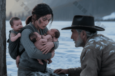 Amid the white snow, the cry of a newborn echoed, revealing a shocking secret that sent chills down everyone’s spine