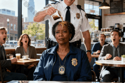 A racist police officer poured coffee on a middle-aged Black woman and mocked her. When he learned her real identity, he turned pale and knelt down to apologize.