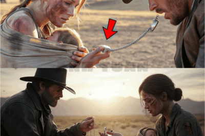 The cowboy froze when he discovered the locket that revealed the truth behind her plea “That’s not my child.”