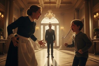 AFTER HIS SON WAS BEATEN AT SCHOOL, THE BILLIONAIRE WITNESSED THE INCREDIBLE LESSON THE NEW MAID TAUGHT HIS SON.