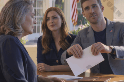 My daughter-in-law announced at Thanksgiving dinner, “Your late husband has transferred the house to us. You get nothing.” Everyone fell silent. I put my plate down and said, “You should tell them… or should I?” Her smile froze immediately. My son whispered, “Mom, don’t say anything.”