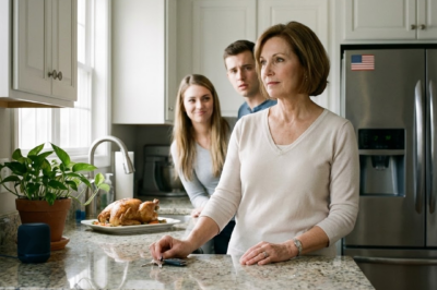 My daughter-in-law called me “the maid” at my own table, so I left my keys and said, “Good luck.” Soft jazz drifted from a small Bluetooth speaker tucked behind a potted plant, and the chicken I’d been tending since sunrise sat golden with rosemary and garlic. It was my old Ohio habit, the kind of thing you do when you’re trying to keep the peace with your hands.