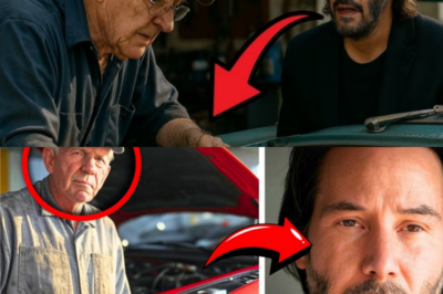 “THE GARAGE MIRACLE 🚗 An Elderly Mechanic Quietly Fixes Keanu Reeves’ Car—But When Keanu Returns a Week Later, He’s SHATTERED by a Heart-Stopping Discovery That Turns a Simple Repair Into a Life-Changing Twist Hollywood Could Never Script 🔥” In this explosive tabloid-style tale, Keanu walks back into the dusty little shop expecting to say thank you—only to stumble into a revelation so emotional, so unexpected, it leaves him frozen as customers watch a superstar confront a truth that melts even his legendary calm 👇
