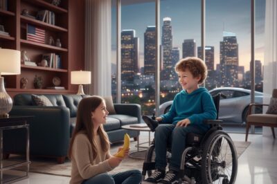 A billionaire returns home early to check on his disabled