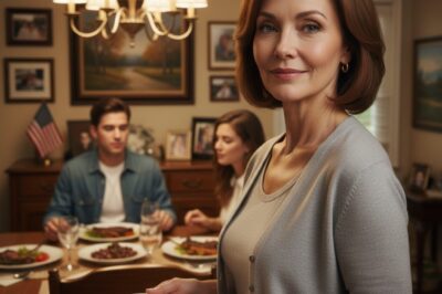 At a family dinner, my daughter-in-law served steaks and desserts to everyone at the table, explaining the portions were meant for immediate family.  I noticed my son quietly avoiding my eyes, so I slowly stood up and spoke… and in that quiet, unexpected moment, the entire room seemed to pause.