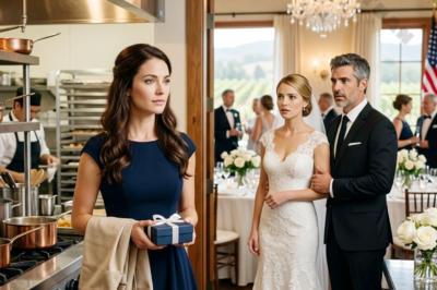 At my sister’s lavish wedding, I was sent to the kitchen as if I had no business being out there with the other guests. My sister coldly told me to stay in the back and handle the serving. But everything suddenly changed the moment the female CEO’s husband saw me and froze. As for my sister, she was left stunned, because the truth about me was nothing like what she had always believed.