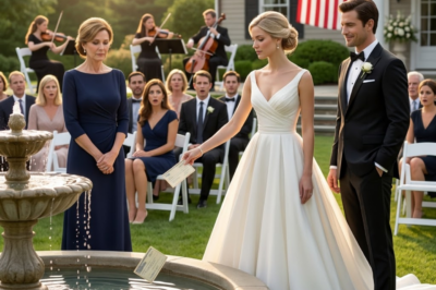 At my daughter’s wedding, I quietly handed her the old savings book I had kept for many years. But she only glanced at it before casually throwing it into the fountain in front of everyone, while her husband stood beside her making a few openly disrespectful remarks. I said nothing and simply walked away in silence. The next morning, as soon as I stepped into the bank, one of the employees suddenly changed expression and hurried to call me back.