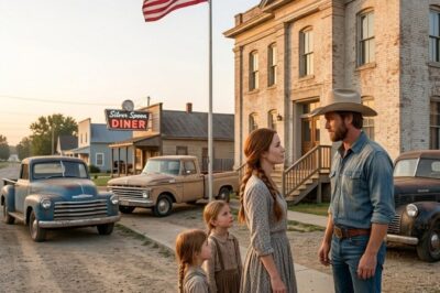 In a Quiet Western Town, a Reserved Cowboy Stepped Forward When a Young Widow Expecting a Child and Her Kids Were Facing a Difficult Moment — What Started as a Simple Offer to Help Soon Turned Into Something No One Watching Expected, Especially After the Woman Looked at Him Calmly and Said That One Day He Might Be Surprised by the Choice He Had Made