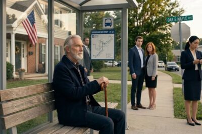 He was just sitting at a bus stop, cane in hand, waiting for his ride when a small misunderstanding began to shift the mood around him. At first, it was just a few curious looks — then people started making quiet assumptions.  The moment grew slightly uncomfortable. But just minutes later, something simple came to light… and in that instant, the entire atmosphere quietly changed.