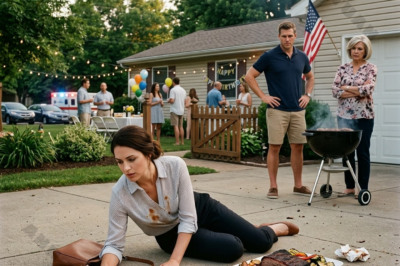 I was carrying my husband’s birthday dinner up the driveway when I suddenly collapsed, but instead of rushing to help, he just stood there, rolled his eyes, and told me to get up. His mother said I was being dramatic, the guests suddenly fell silent, and as I lay there trying to catch my breath, one small detail I had overlooked for months suddenly clicked into place, completely changing the way I saw that night.