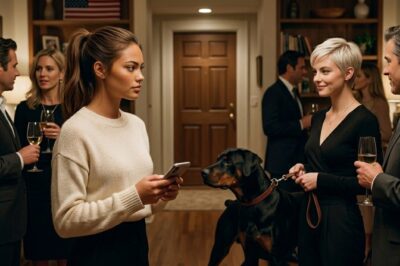 My sister showed off my dog at her luxury party like he was her newest trophy, and while guests admired the “perfect guard dog,” Titan suddenly went still, his eyes locked on a closed basement door—and in that quiet moment, something in the room shifted, though no one yet understood why.