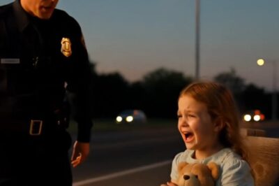 A Six Year Old Girl Waited At A Quiet Bus Stop Late Into The Evening Trusting Her Grandfather’s Promise To Return With Ice Cream Until A Kind Police Officer Stopped To Help And Gently Uncovered A Hidden Story About Family Conflict Trust Responsibility And A Child’s Hope Slowly Revealing Why She Was Left Waiting Far Longer Than Expected