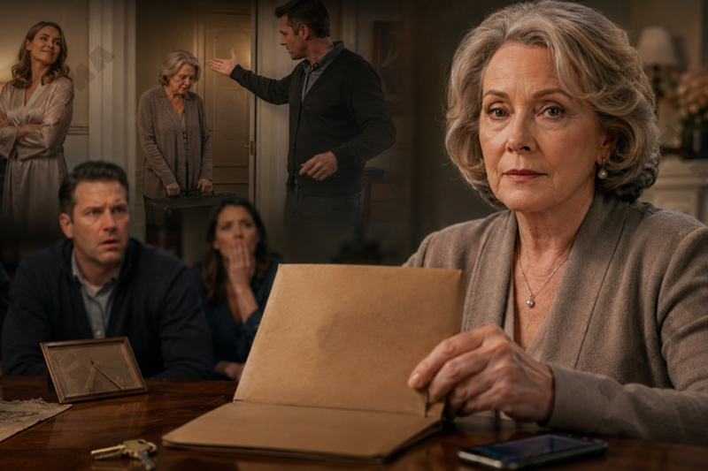 My son moved me into the small room behind the house so his wife could have the main bedroom, then said, “Mom, you’re old. What difference does it make where you stay?” He thought I would stay quiet because I was afraid of losing my son. But that night, in front of the whole family, I placed the house deed on the table, and the final clause left him speechless.